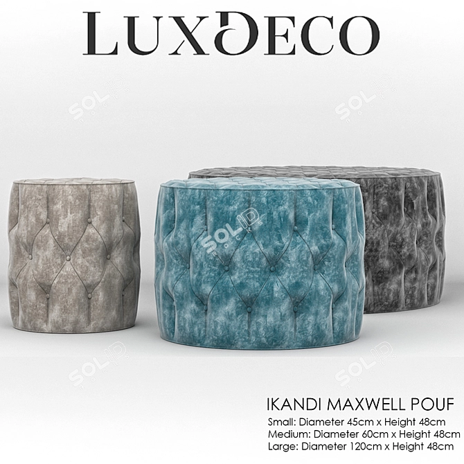 LuxeMax Maxwell Pouf: Stylish & Versatile Seating Solution 3D model image 2