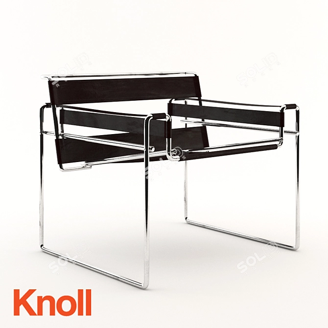 Sleek Knoll Wassily Chair: Iconic Comfort 3D model image 1