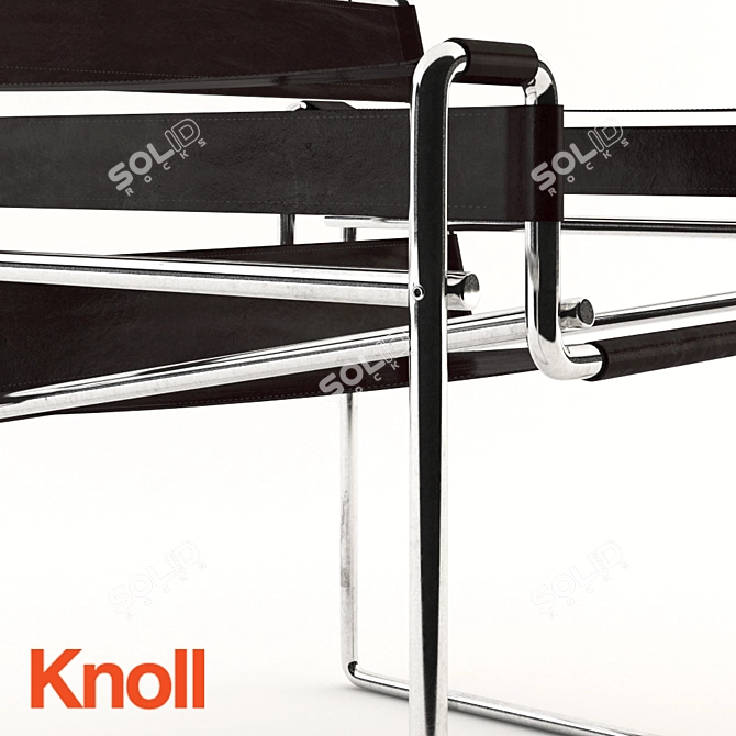 Sleek Knoll Wassily Chair: Iconic Comfort 3D model image 2
