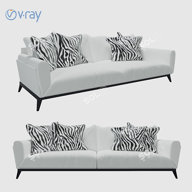 Faubourg Luxury Sofa 3D model image 1
