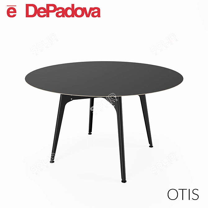 Industrial Chic Round Dining Table 3D model image 1