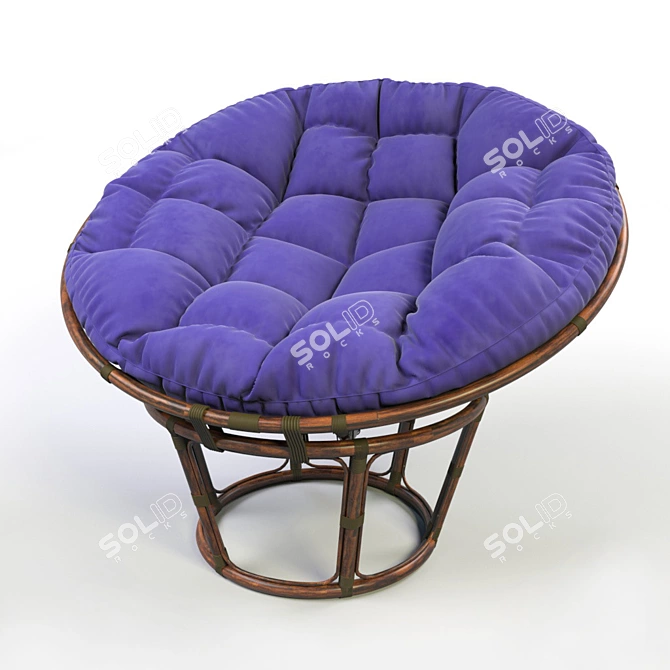 Rustic Rattan Chair: Vintage Charm 3D model image 1