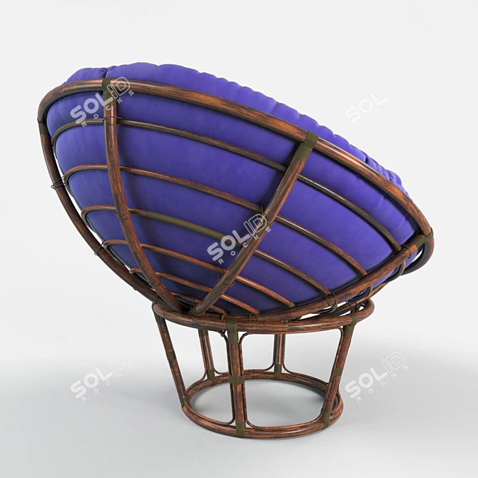 Rustic Rattan Chair: Vintage Charm 3D model image 2