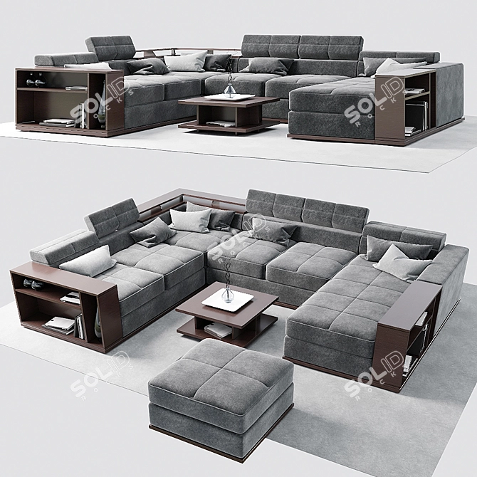 Modular Leonardo Sofa: Customizable & Stylish 3D model image 1