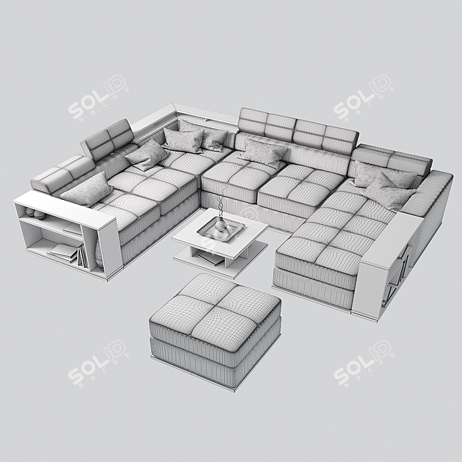 Modular Leonardo Sofa: Customizable & Stylish 3D model image 3