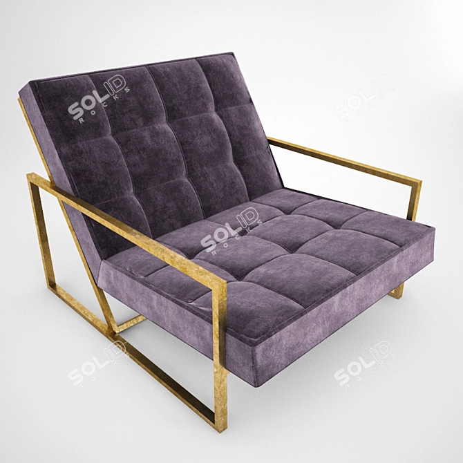 Luxurious Nova Armchair: Night Grey Velvet 3D model image 1
