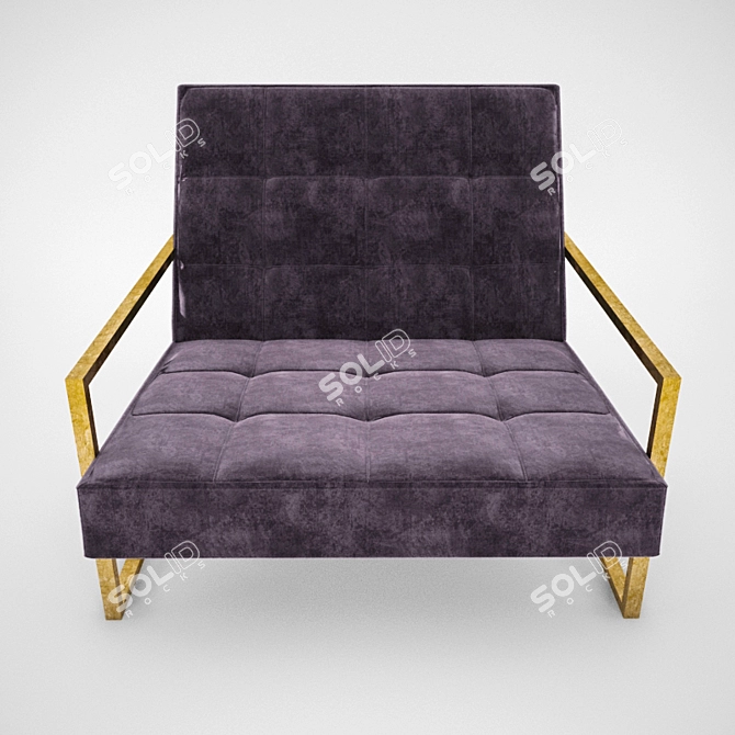 Luxurious Nova Armchair: Night Grey Velvet 3D model image 2