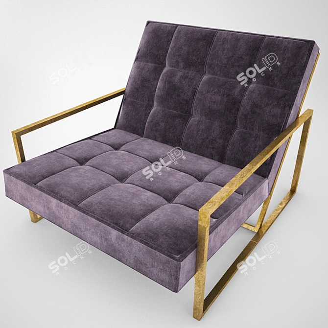 Luxurious Nova Armchair: Night Grey Velvet 3D model image 3