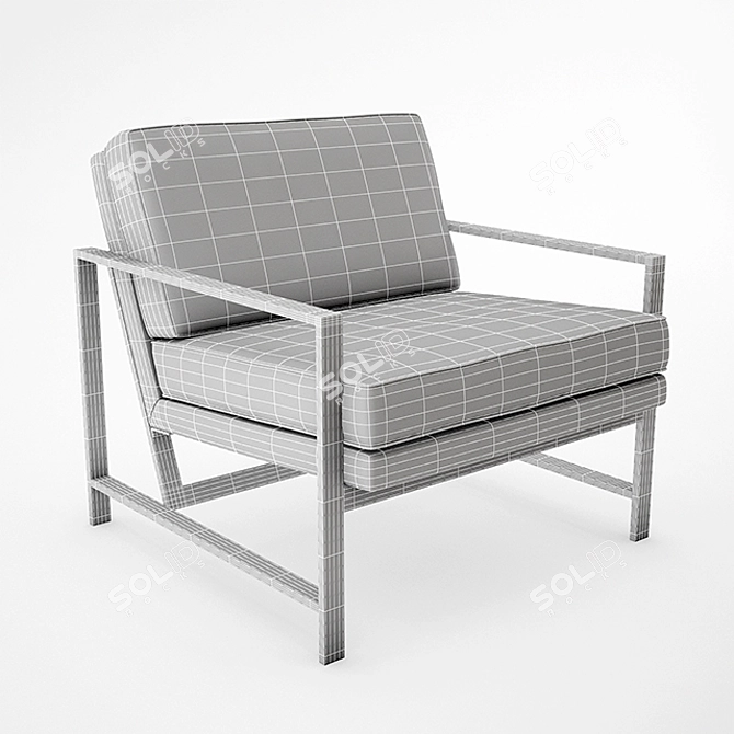 Modern Metal Frame Chair 3D model image 3