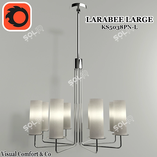 Larabee Large Polished Nickel Pendant 3D model image 1