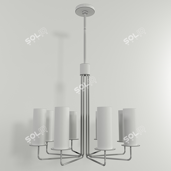 Larabee Large Polished Nickel Pendant 3D model image 2