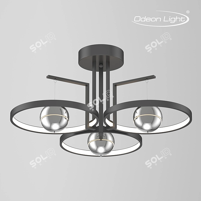 Elegant Black Chandelier | ODEON LIGHT LOND 3D model image 1