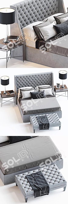 Elegant Bed Set: Elgar, Danna, Langham, Cavus 3D model image 2