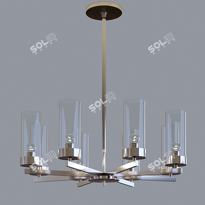 Sleek 60s Mod Chandelier 3D model image 1