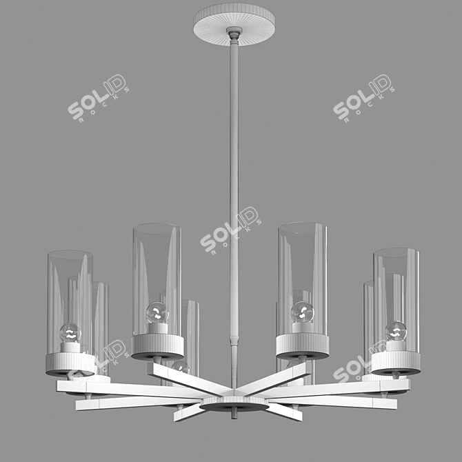 Sleek 60s Mod Chandelier 3D model image 2