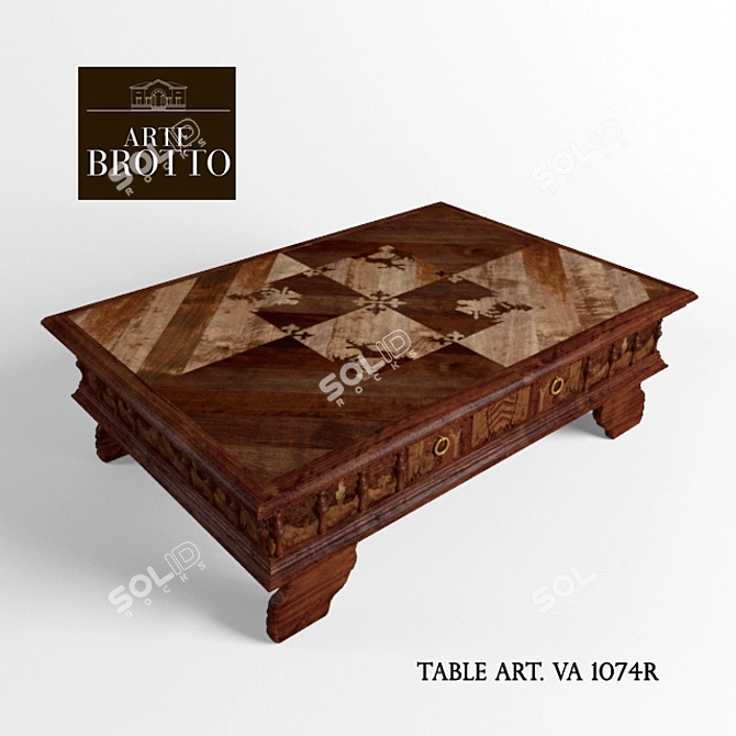 Arte Brotto VA 1074R: Elegant Wood Console Table 3D model image 1