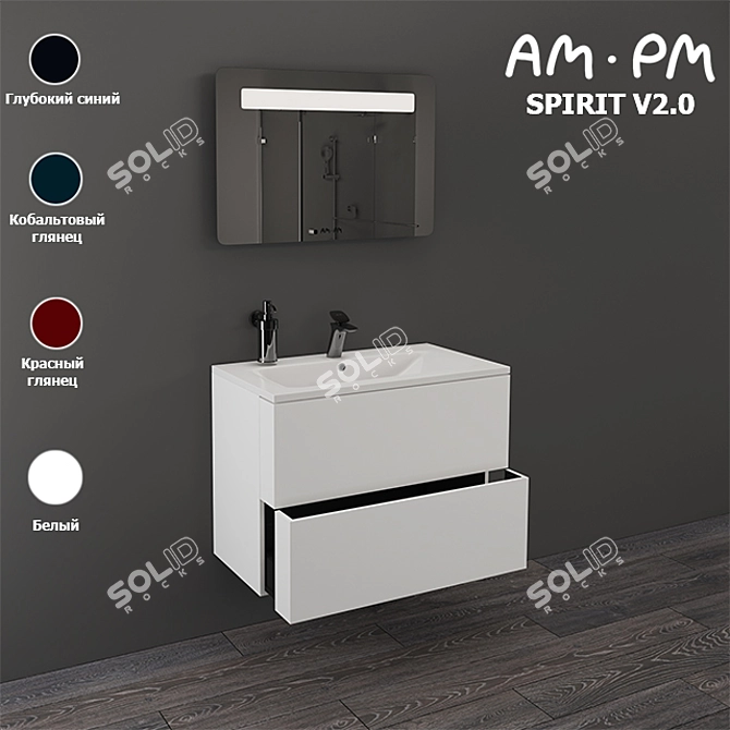 AM.PM SPIRIT V2.0 Bathroom Furniture: Stylish & Functional 3D model image 3