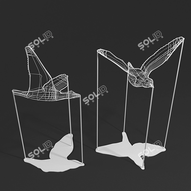 Title: Dynamic Forms - Flight Shadows Sculpture 3D model image 2