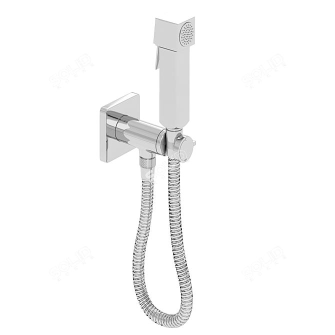 Bossini CUBE Brass Mixer: Elegant Hygiene Shower 3D model image 2