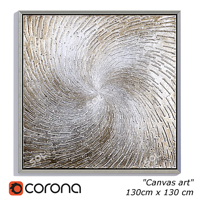 Kartina_027: Modern Radiant Silver Canvas Print 3D model image 1