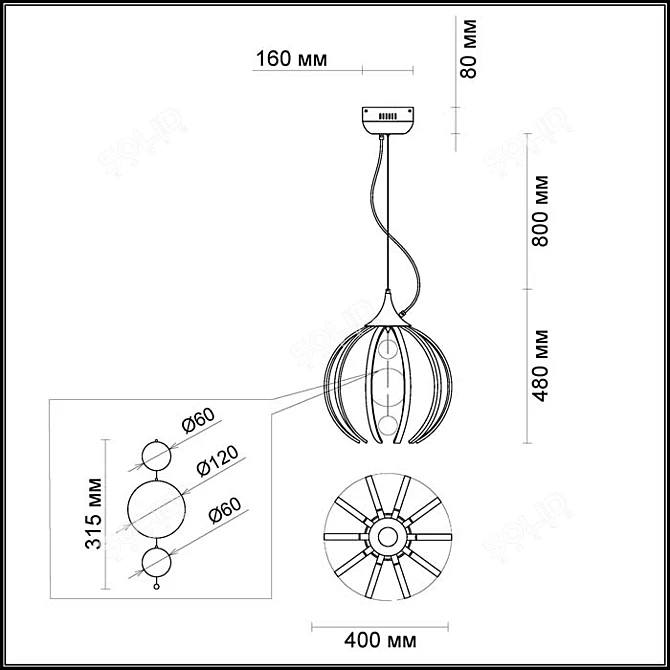 NICCO Chandelier 4033: Stunning Chrome 40L Lighting 3D model image 2