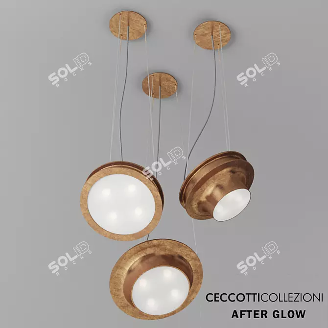 AFTER GLOW Brass & Glass Ceiling Lamp 3D model image 1