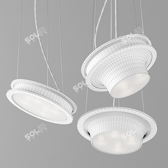 AFTER GLOW Brass & Glass Ceiling Lamp 3D model image 3
