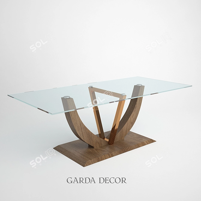 Glamour Magazine Table: Rose Gold Accent 3D model image 1