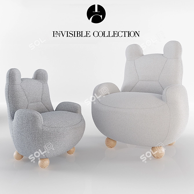 Cozy Bear Duo: Baby & Papa - theinvisiblecollection 3D model image 1