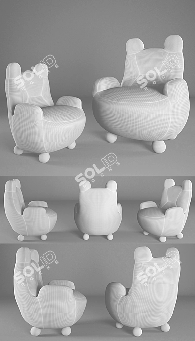 Cozy Bear Duo: Baby & Papa - theinvisiblecollection 3D model image 3