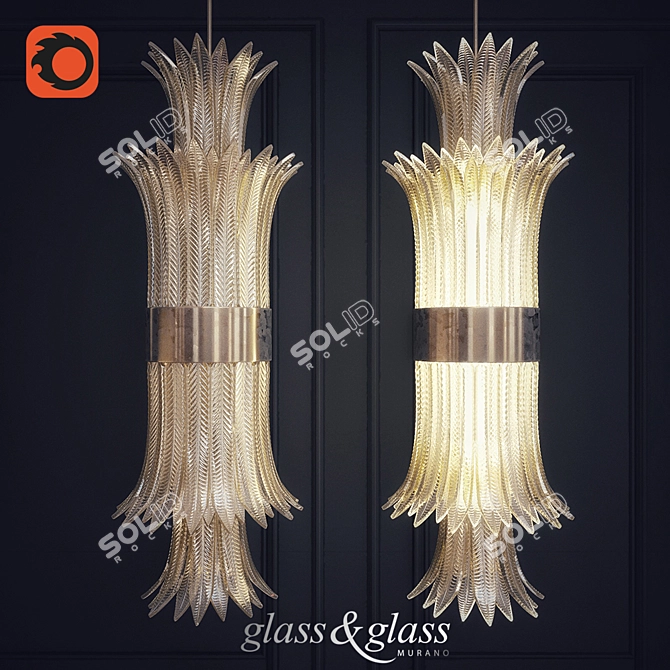 Glass&Glass Murano Ceiling Lamp 3D model image 1