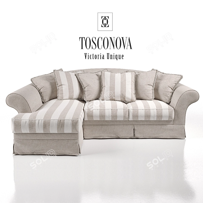 Elegant Provence Corner Sofa 3D model image 1