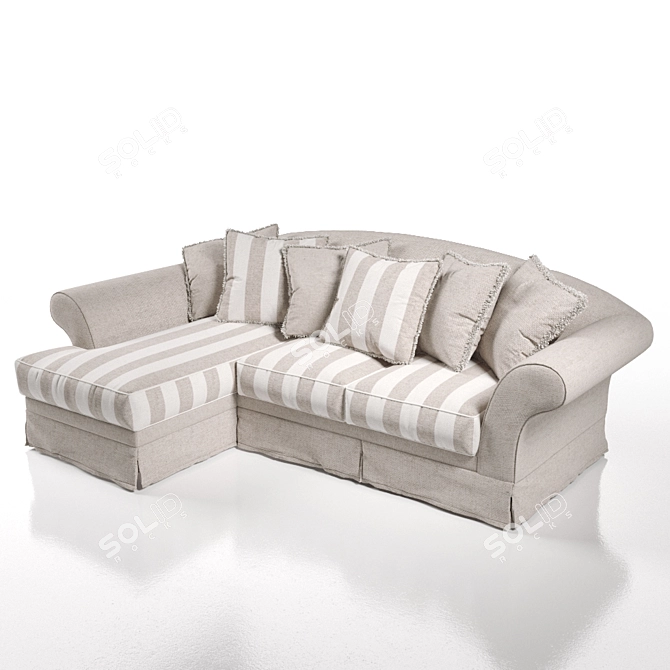 Elegant Provence Corner Sofa 3D model image 3