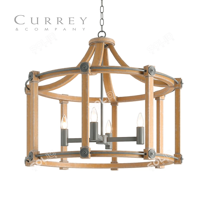 Highbank Chandelier | Currey & Company 3D model image 1