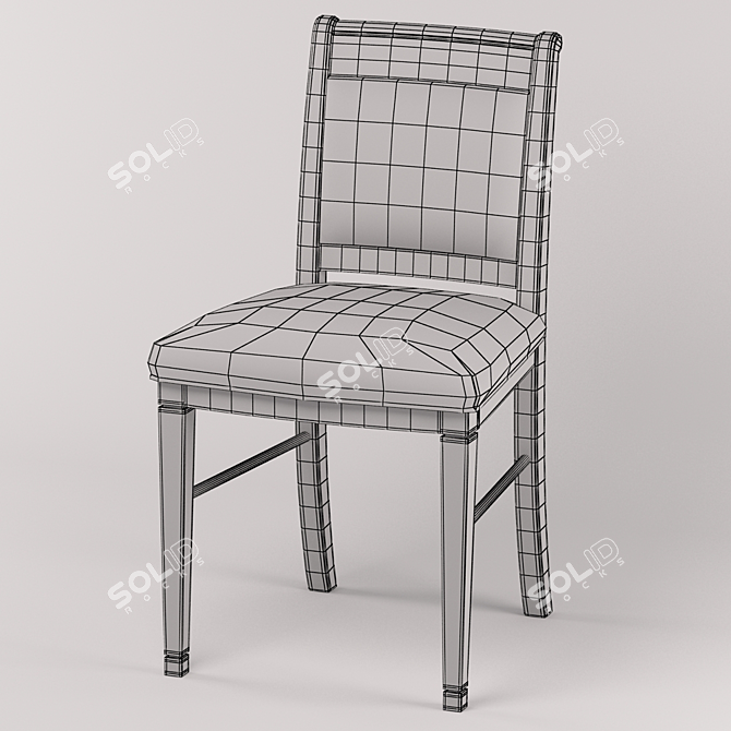 Elegant Cherry Chair with Customizable Upholstery 3D model image 2