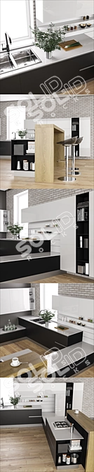 Elegant VITRUM Kitchen Collection 3D model image 2