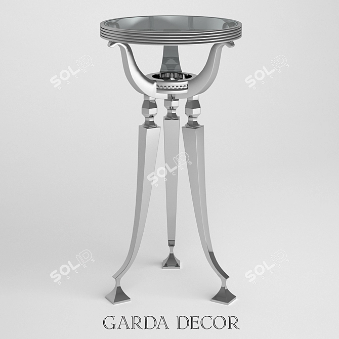 Stylish Glass and Metal Magazine Table 3D model image 1