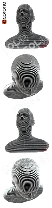 Metallic Masterpiece: Dual Variant Metal Plate Bust 3D model image 2