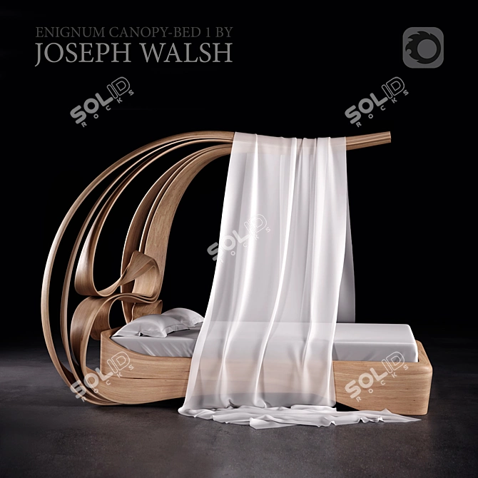  Enigmatic Canopy Bed: Joseph Walsh's Masterpiece 3D model image 1