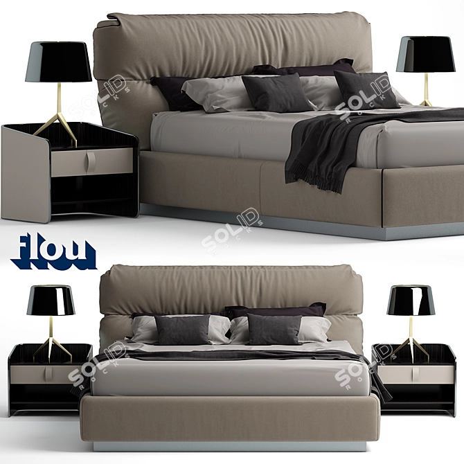 Elegant Slumber: Flou Gentleman Bed 3D model image 1