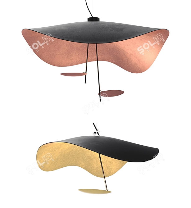 Elegant Lederam Manta Chandelier 3D model image 2