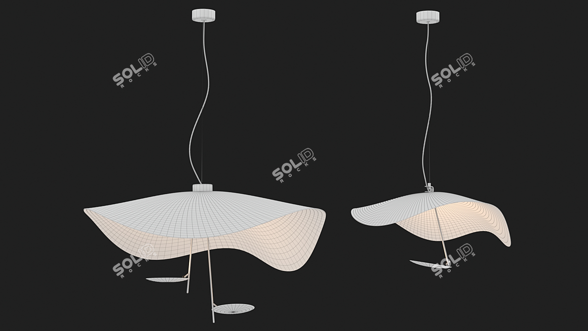 Elegant Lederam Manta Chandelier 3D model image 3