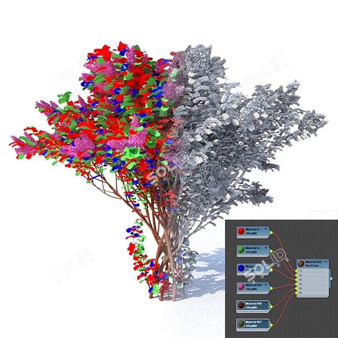 Luscious Lilac Bush: 3500mm Height 3D model image 3