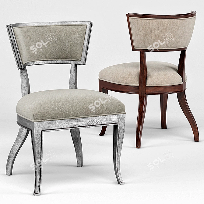 Modern Round Dining Set 3D model image 2