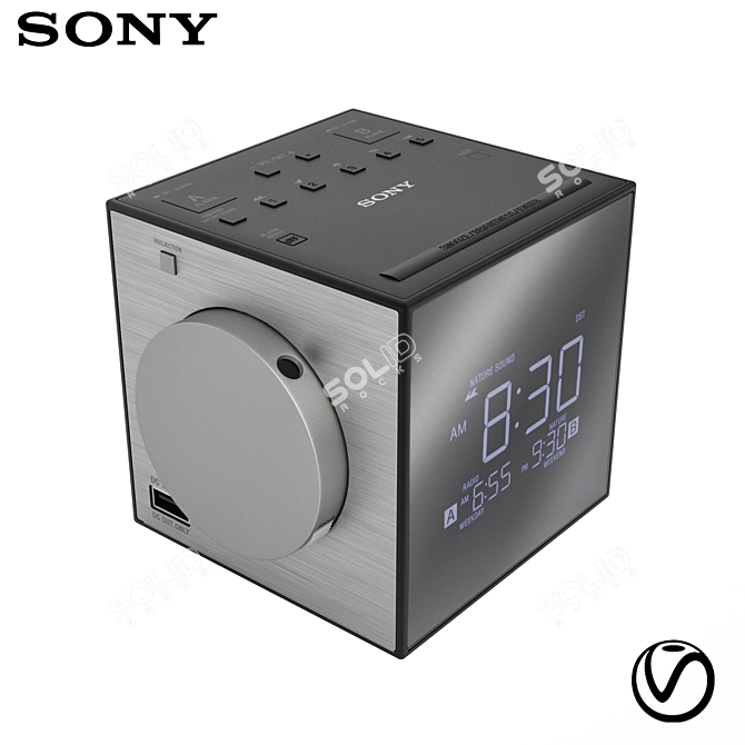 Sony ICF-C1PJ Digital Alarm Clock 3D model image 1