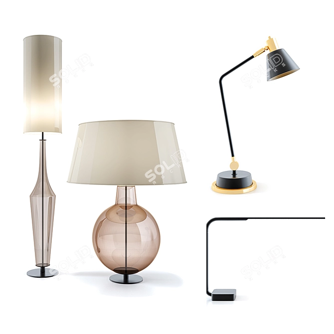 Elegant Illumination: Modern Table Lamp 3D model image 1