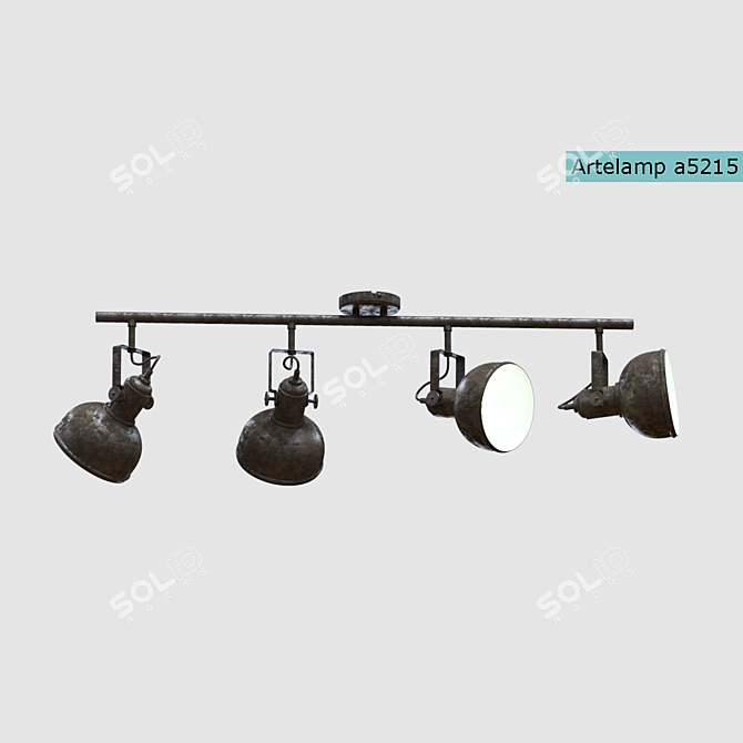 Elegant Metal Ceiling Light - A5215 3D model image 1