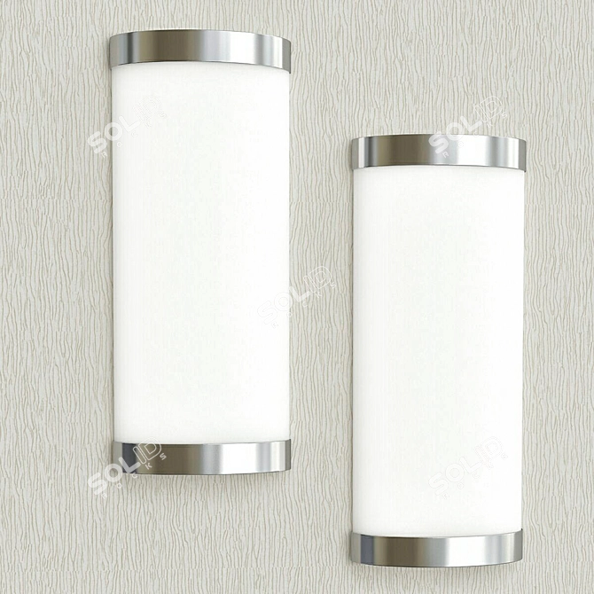 Sleek Chrome Bathroom Wall Light 3D model image 1