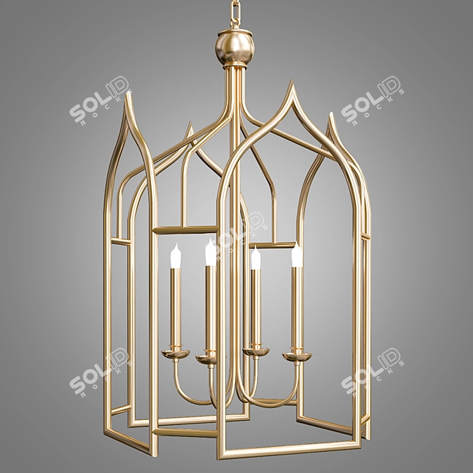 Elegant Cube Chandelier by Chelsea 3D model image 1