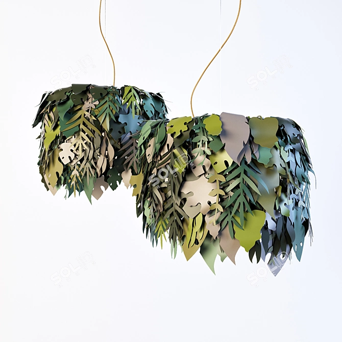 AMAZZONIO Pendant Lamp: Stylish Steel Construction 3D model image 1